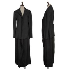 Used Yohji Yamamoto NOIR Silk Snap Button Jacket Black Size 2 Ladies