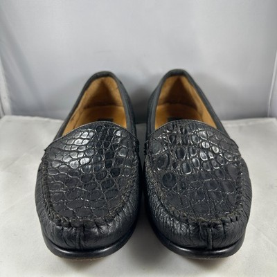 Zelli Mens Size 8M Loafers Shoes Black Genuine Crocodile Italy Hand Crafted Zelli Mens Size 8M Loafers Shoes Black Genuine Crocodile  main image 2