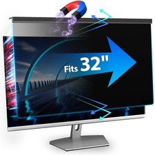 32 Inch Magnetic Computer Privacy Screen with Anti-Blue Light  Removable Mount