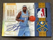 2010 Panini National Treasures Ty Lawson NBA Gear Patch Auto  3/5 Jersey Match