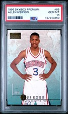 1996 Skybox Premium #85 Allen Iverson PSA 10 Rookie Card. rookie card picture