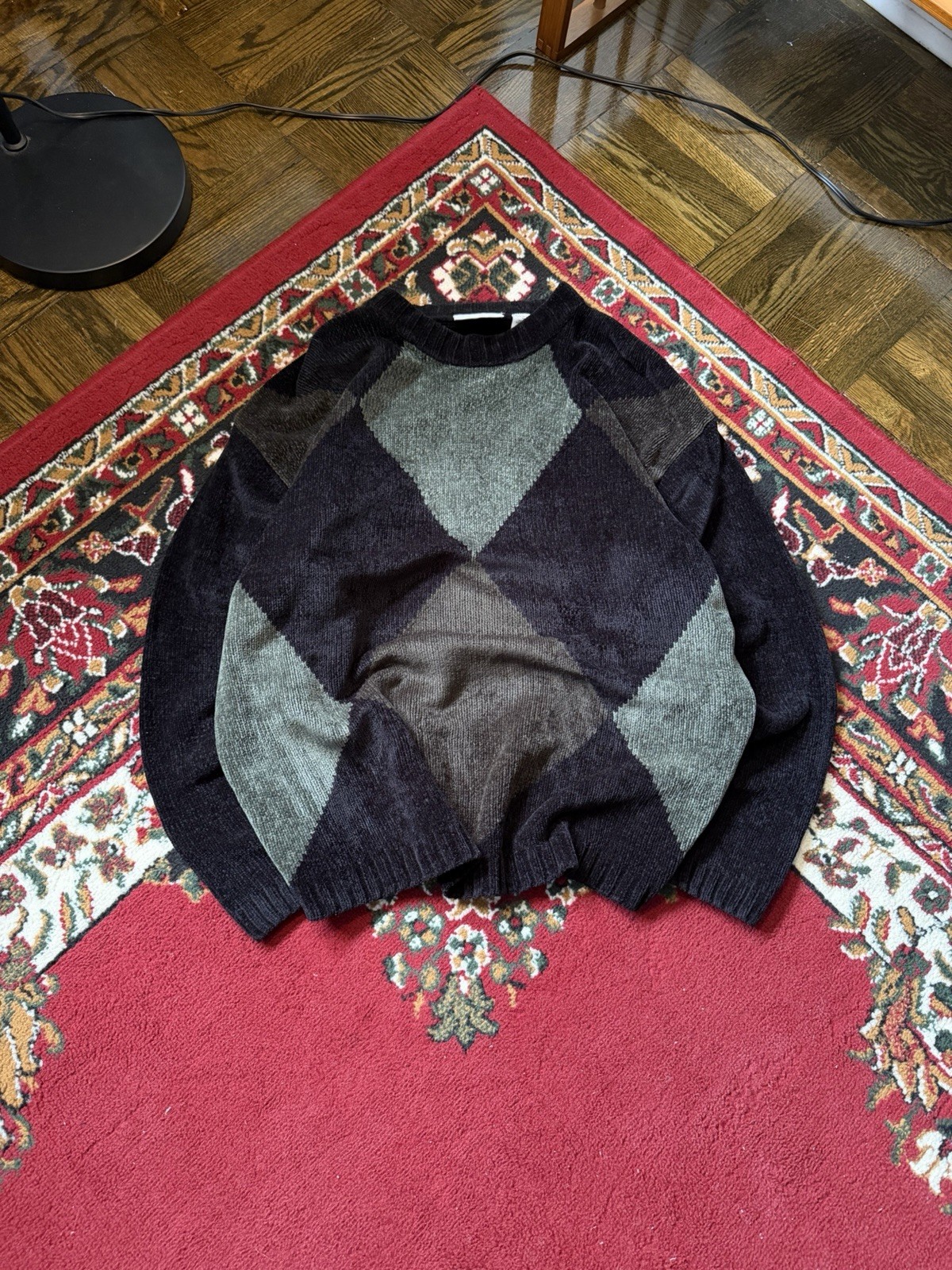 90s Vintage Modern Elements Argyle Pattern Sweate… - image 1