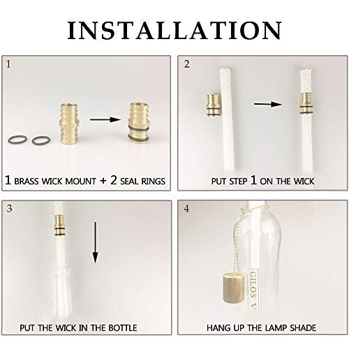 Mason Jar Tabletop Torch Kit – 4 Long-Life Fiberglass Wicks, Caps & Jar Lids, Refillable Oil Lamp For Patio, Garden & Décor