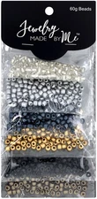 Jewelry Made By Me Round Beads-Clear, Grey, Black, Gold