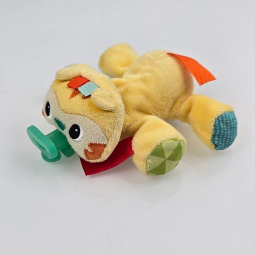 Bright Starts Cozy Coos Stuffed Plush Tiger Tabby Cat Yellow Pacifier Pal Toy - Picture 2 of 5