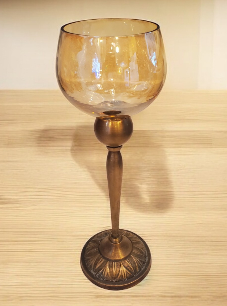 Goblet Tealight Votive 10 Inches Tall Vtg
