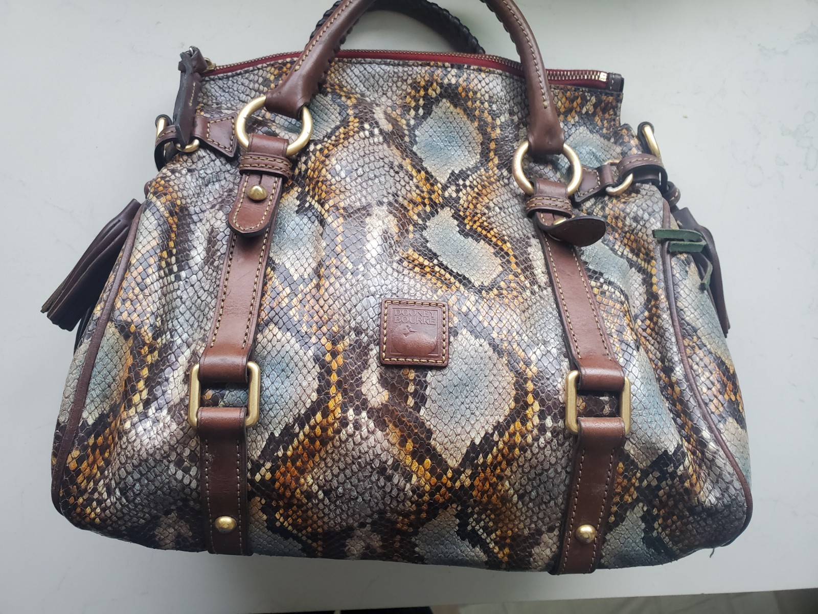 Limited Edition Dooney And Bourke Python Leather … - image 1