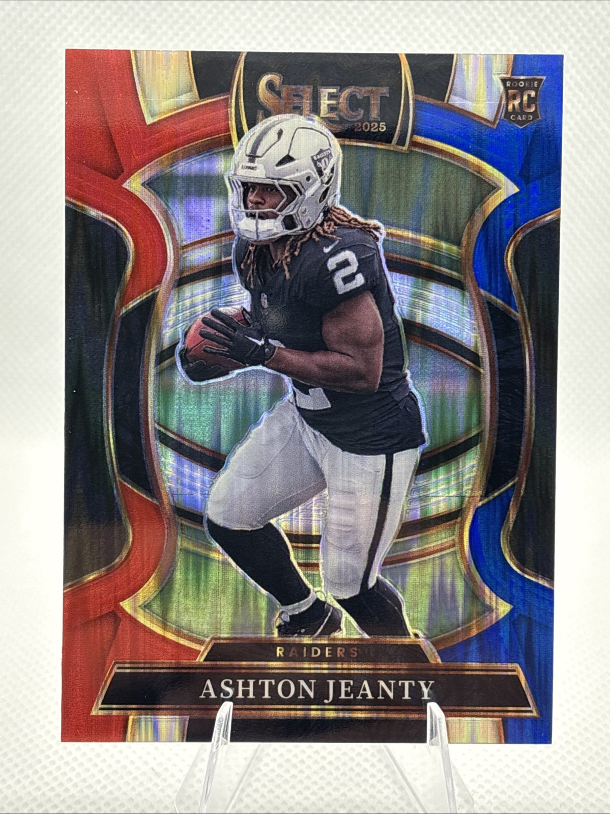 2025 Panini Select - Concourse Ashton Jeanty #4 Red & Blue Shock Prizm (RC)