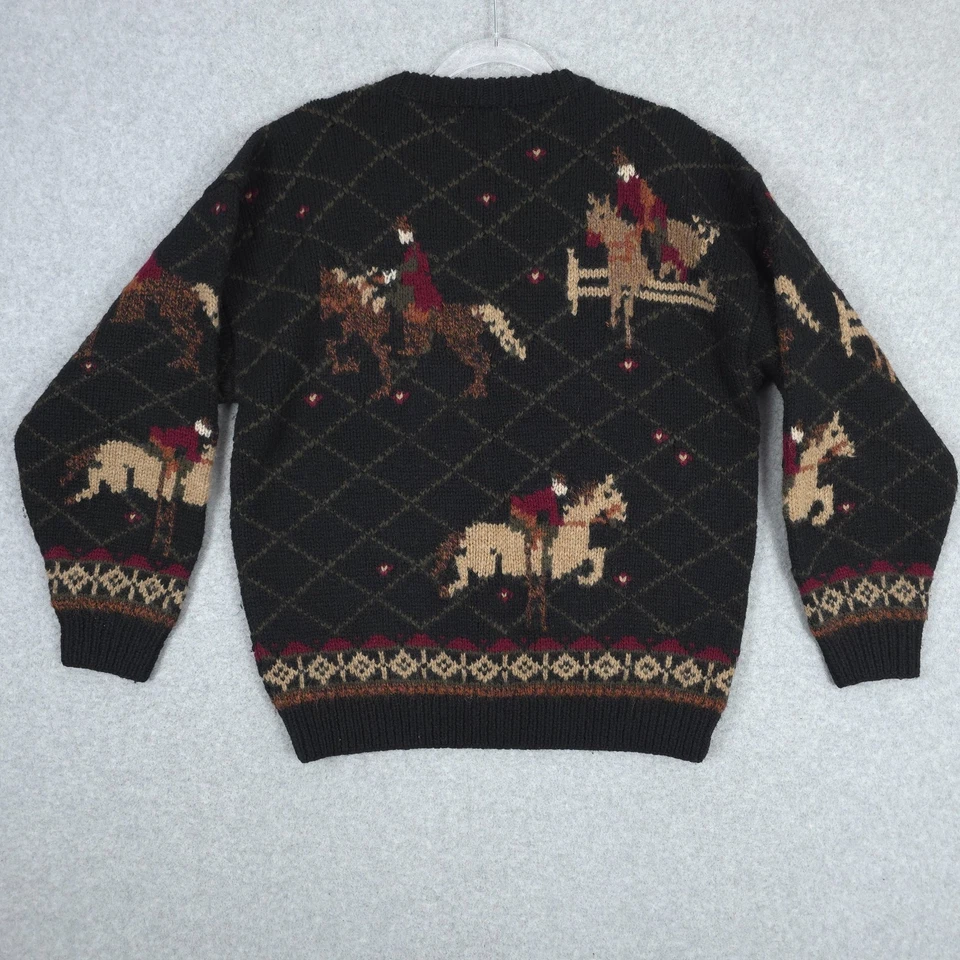 Vintage Eddie Bauer Sweater Mens Large Wool Equestrian Heritage Outdoor 90s Knit - Image 4 of 4