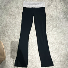 Mossimo Supply Co. Women  s Black/Gray Solid Bootcut Yoga Pants XS Elastic Waist