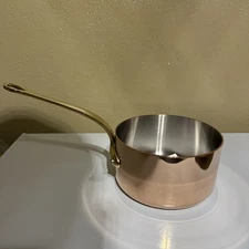 Mauviel M'Heritage 200 B 2mm Polished Copper Sauce Pan w/lid