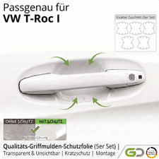 Türgriff Schutzfolie Set passgenau für VW T-Roc 1 2017 - 2025 Griffmulden