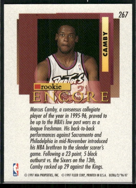 1996-97 Ultra #G-267 Marcus Camby Gold Medallion - Image 2 of 2