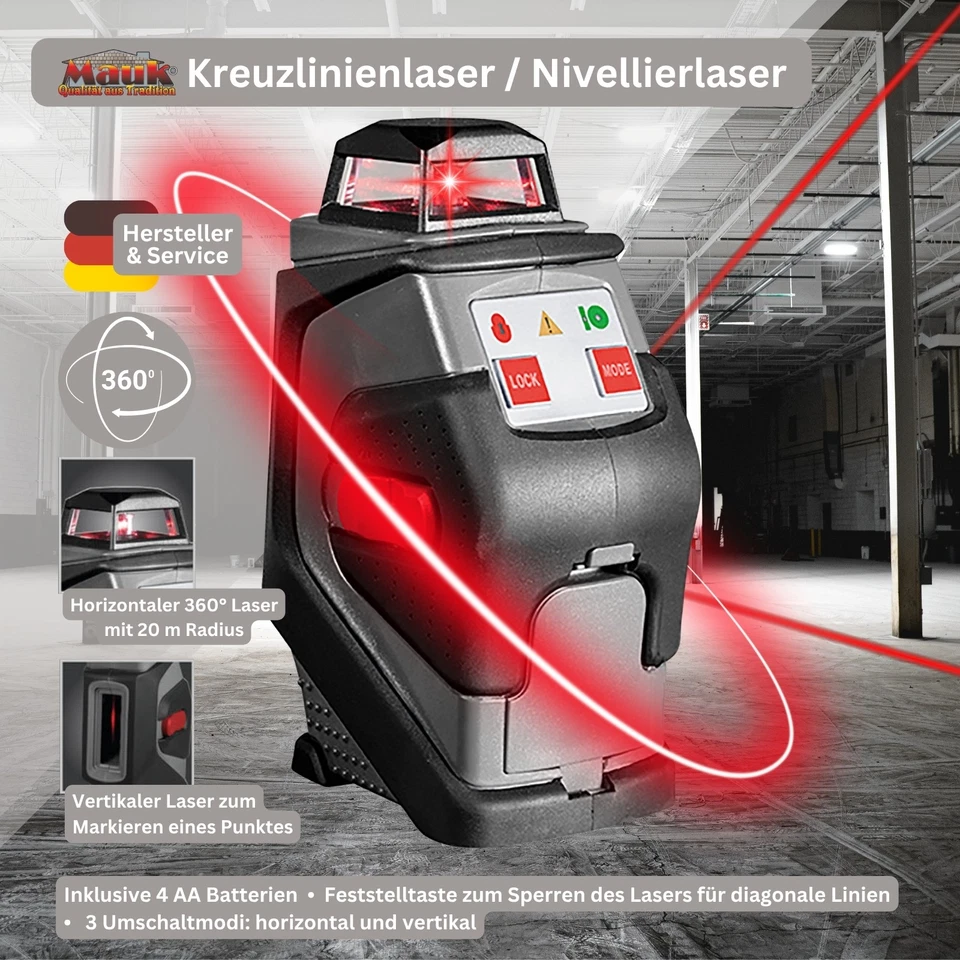 Mauk MLN 360 Laser-Nivelliergerät - Schwarz (2181)