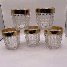 SET OF 5 - 1960’s Bohemian Crystalite Rocks Whisky Glasses ** RARE/HTF**
