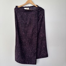 Vintage Talbots Purple Paisley Wrap Midi Skirt-Size 8 Petite-Whimsigoth/Goth