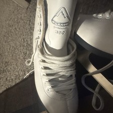 Jackson Glacier 350 White Figure Skates Size 7 Senior Lace-Up Soft Flex