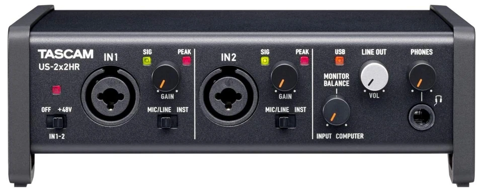 TASCAM US-2X2HR 2MIC, 2in/2out 24bit/192kHz High-resolution USB audio/MIDI inter - Image 2 of 4