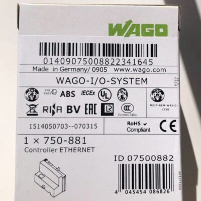 New WAGO 750-881 750881 Ethernet Controller PLC Module In Box