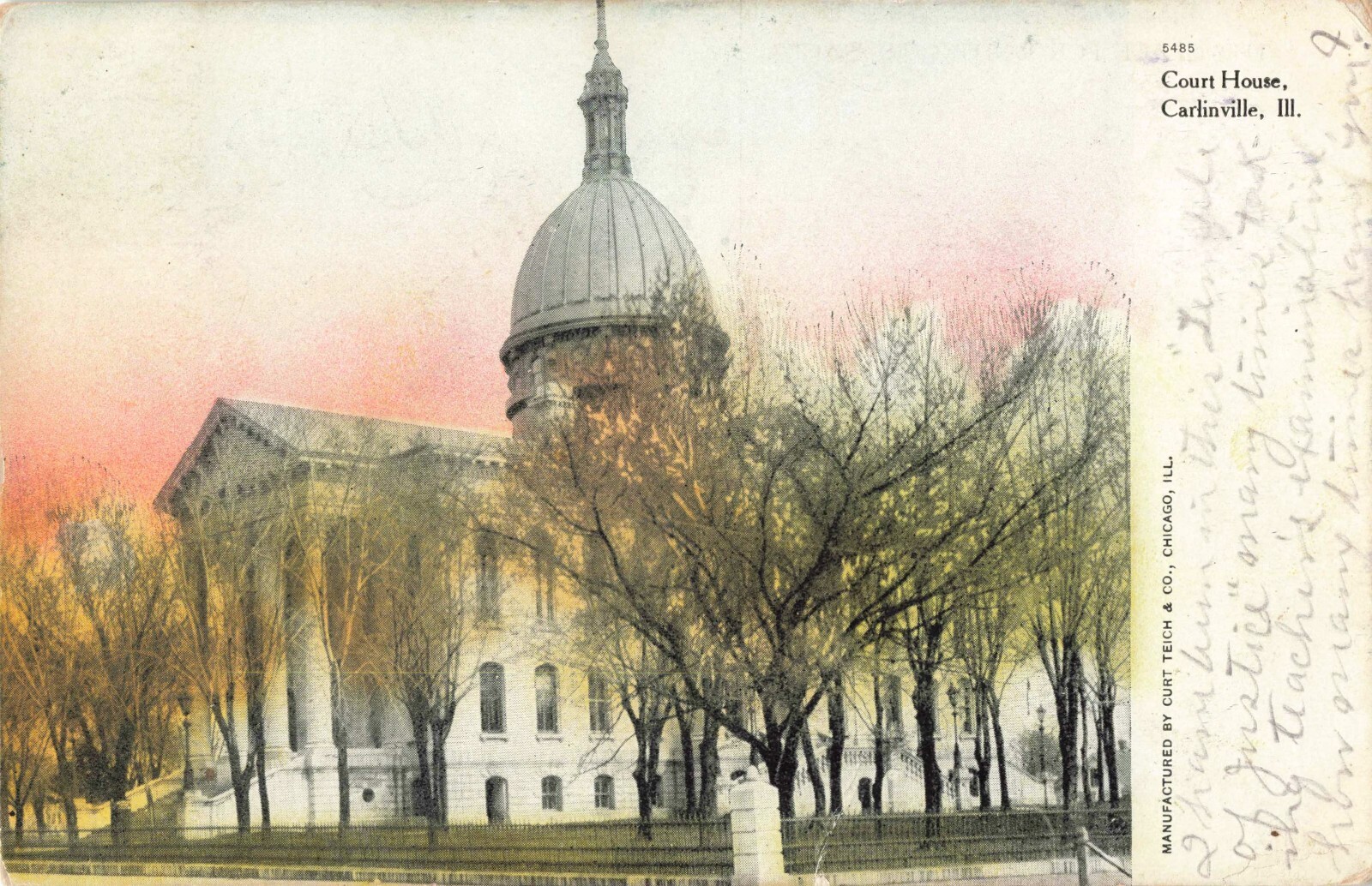 Court House Carlinville Illinois IL PM Waggoner 1907 Postcard eBay