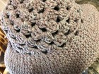 NEW Handmade Crochet Bucket Hat. Women/Youth. Sz M. Light Gray with Rose Tones. — photo 2