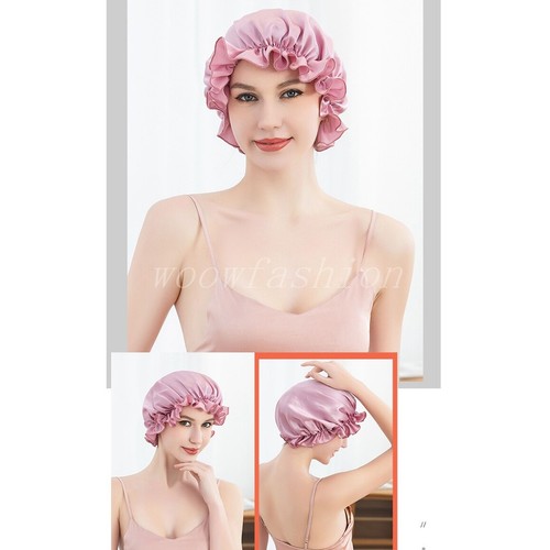Women 100% Mulberry Silk Bathing Caps Shower Head Caps Bonnet Hair Bonnet Hats - Picture 6 of 24