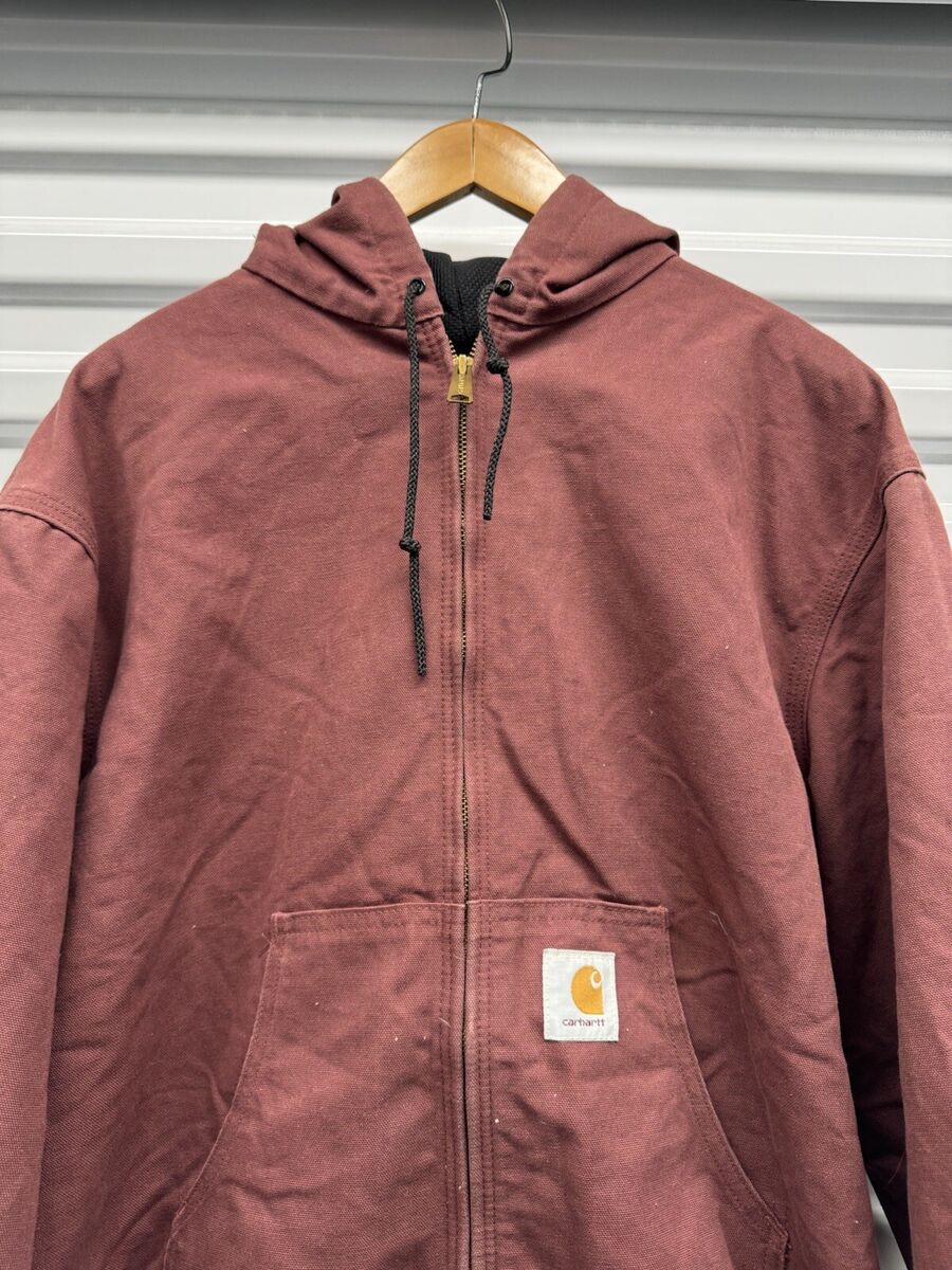 Vintage 90s Carhartt Hooded Jacket Rare Redwood JR1036 Size Vintage 90s Carhartt Hooded Jacket Rare Redwood JR1036 Size