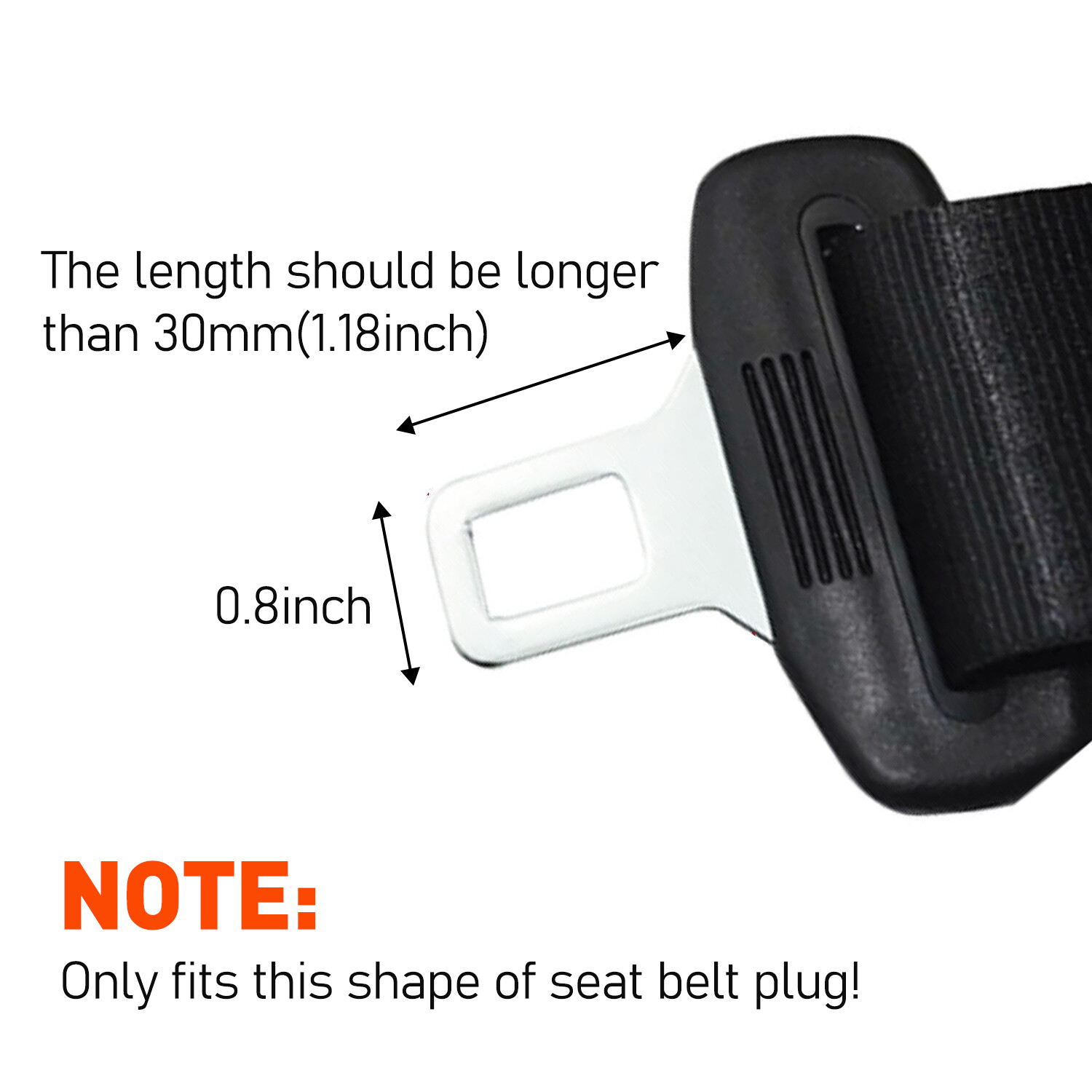 Driver Passenger Front Seat Belt Buckle Socket Plug Connector w/Warning Cable US