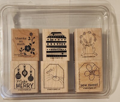 Stampin' Up! Tags so Much Stamp Set of 6 Halloween Christmas Easter Spring