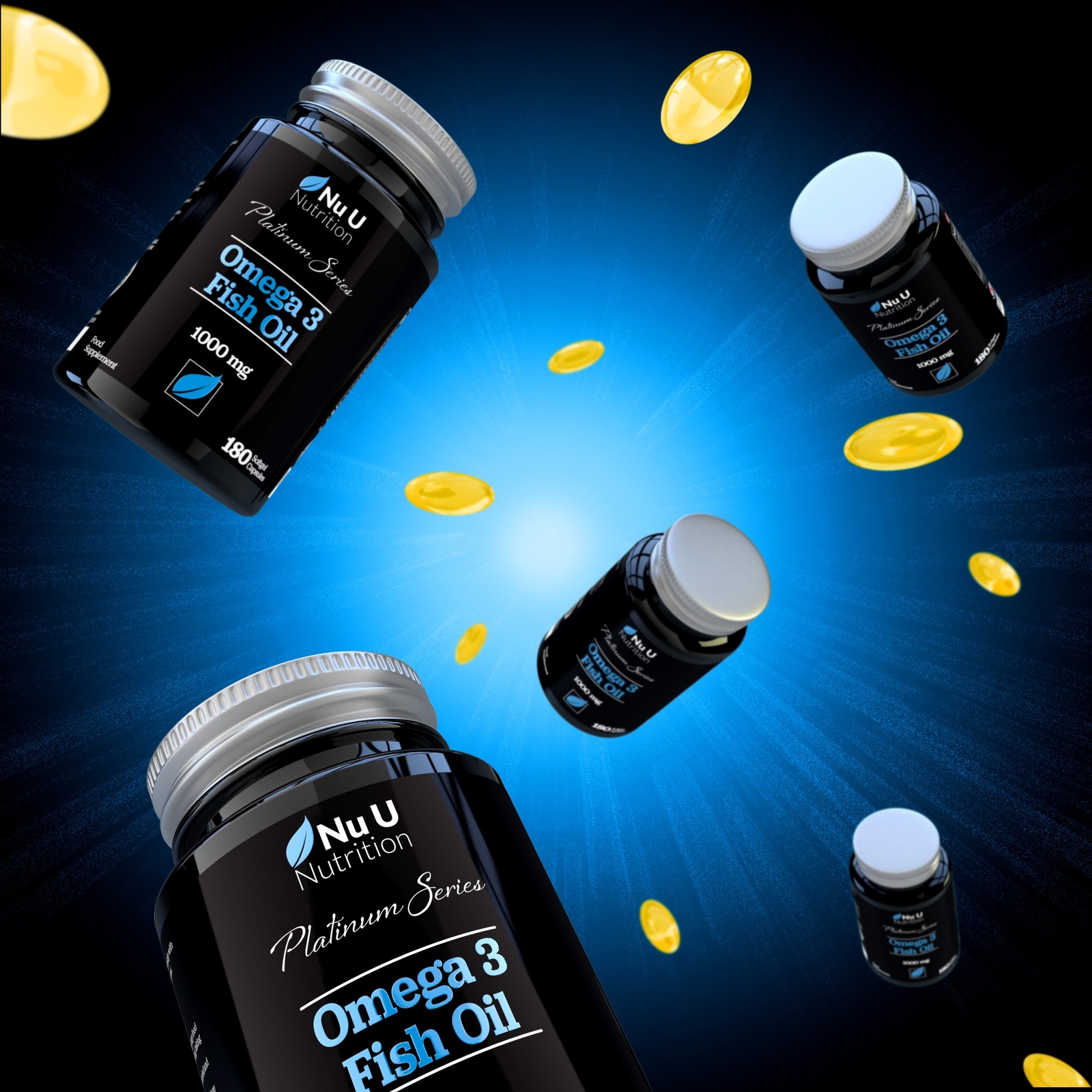 Omega 3 Fish Oil 1000mg Double Strength EPA & DHA Softgel Capsules