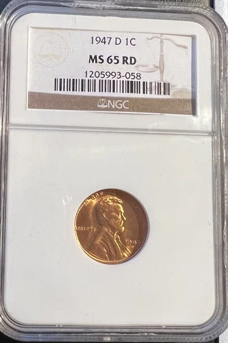 1947-D 1C Lincoln Cent NGC MS 65 RD