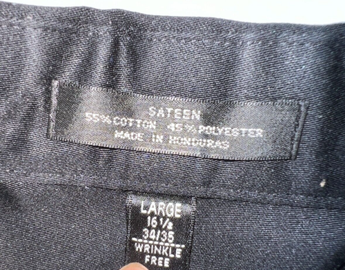 Geoffrey Beene Shirt Mens Black Long Sleeve Button Up Size 16.5 34-35 - Picture 3 of 6
