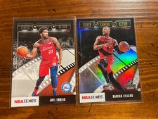 2019-20 Panini Hoops Lights Camera Action Joel Embid And Damian Lillard Gold