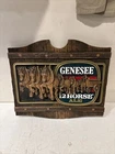 Vintage Faux Wood Genesee 12 Horse Ale beer sign Wall Mount 3D 19”x17” Plaque