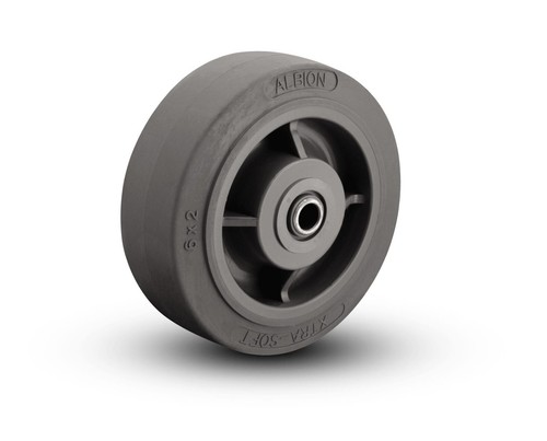 Rueda de placa rígida Albion 16XS06201R 6"" x 2"", rueda TPR, 600 libras de capacidad - Imagen 2 de 6