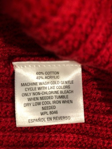 Style & Co Women Color block Cold Shoulder Knit Sweater Top Medium Red Black - Picture 6 of 6