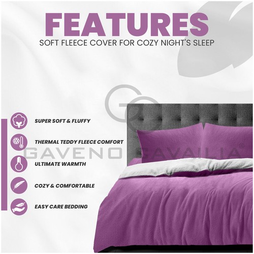 Teddy Bear Fleece Duvet Cover Set Soft Cosy Quilt Thermal Bedding & Pillowcases - Picture 81 of 119
