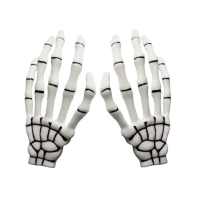 Skeleton Hand Hair Clips 1 Pair Gothic Punk Style Halloween Costume Bones Claw