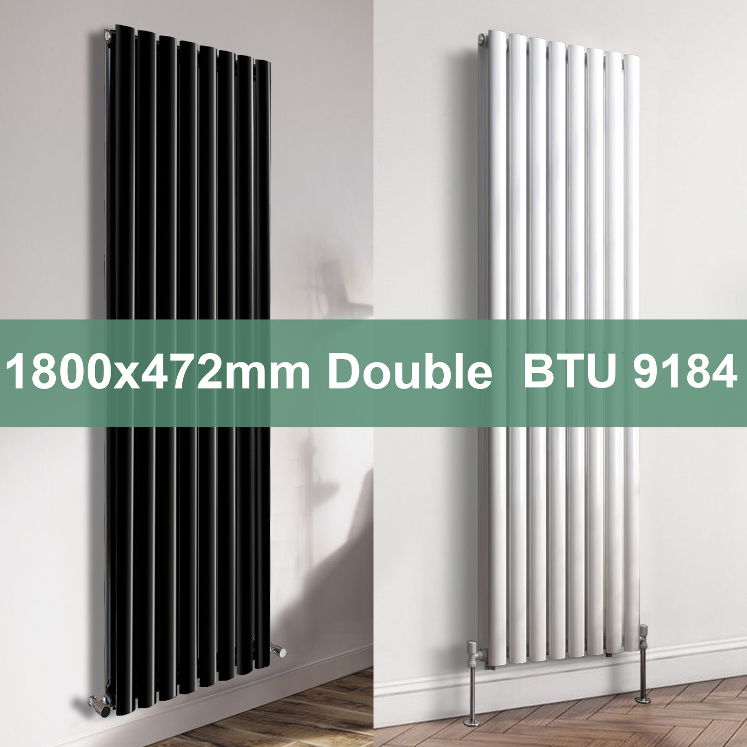 1800 x 472mm Vertical Oval Column Bathroom Designer Radiator Double Panel  Rad | eBay