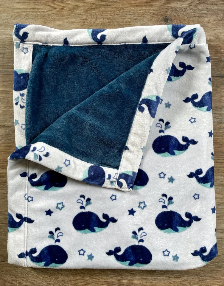 SL S.L. Manta náutica para bebé niño estrella ballena azul marino blanco moda para el hogar Foto 4 de 4