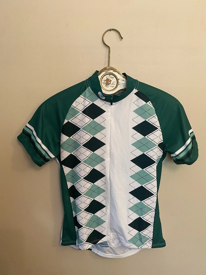 Camiseta de ciclismo Sugoi feminina poliéster verde argila branca 1/2 zíper SS P - Imagem 2 de 4