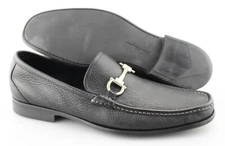 Men's SALVATORE FERRAGAMO 'Magnifico' Black Leather Loafers Size US 11.5 - D