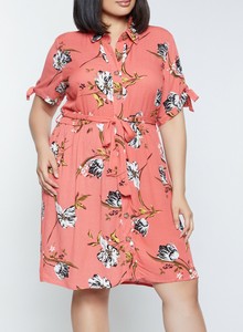 orange button up dress