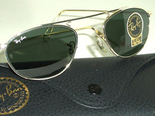 1980's B L RAY BAN SLEEK G15 CLASSIC SILVER WIRE PEARL DROP AVIATOR SUNGLASSES