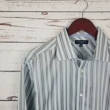 Ted Baker Men's Button Front Shirt Blue Stripes Sz16