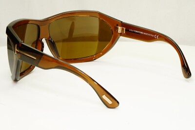 Tom Ford Sunglasses Sedgewick Brown Transparent Square Wrap FT0402