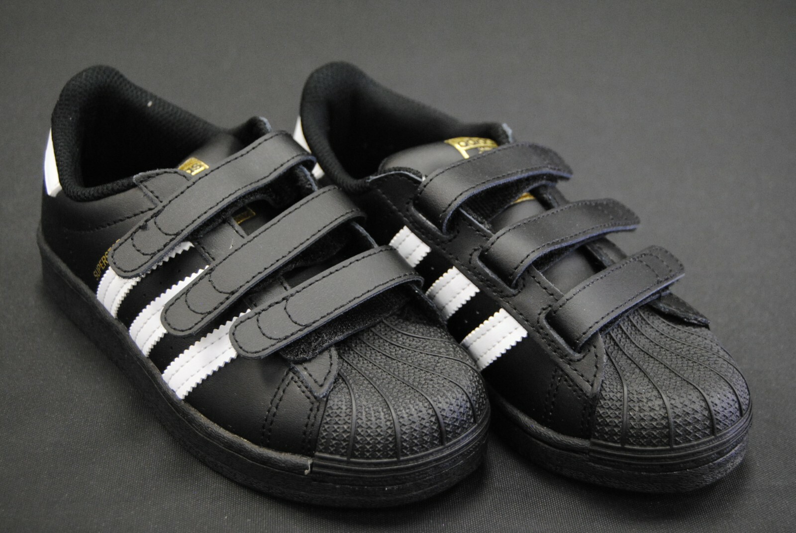[ef4840] new pre school kid's adidas originals superstar cf c black white  ak129