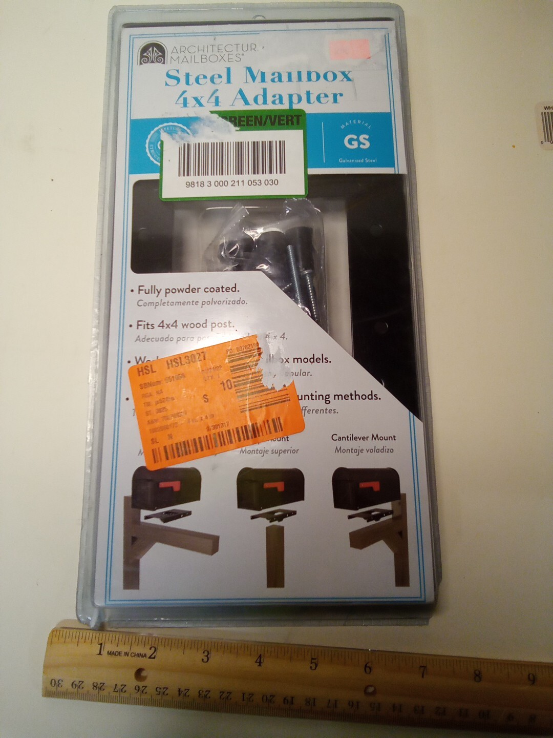 Architectural Mailboxes 7540B10 Mailbox Adapter Plate 4" x 4" Black eBay