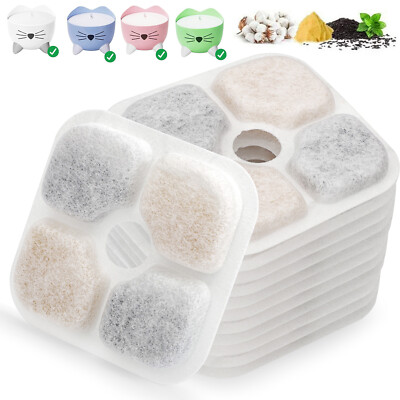 12pcs Cat Water Fountain Filters Fits for Catit PIXI All 80oz Pet Fountain