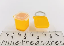 Tupperware keychain set of 2 Canister Freezermate Yellow Set lot tinietreasures